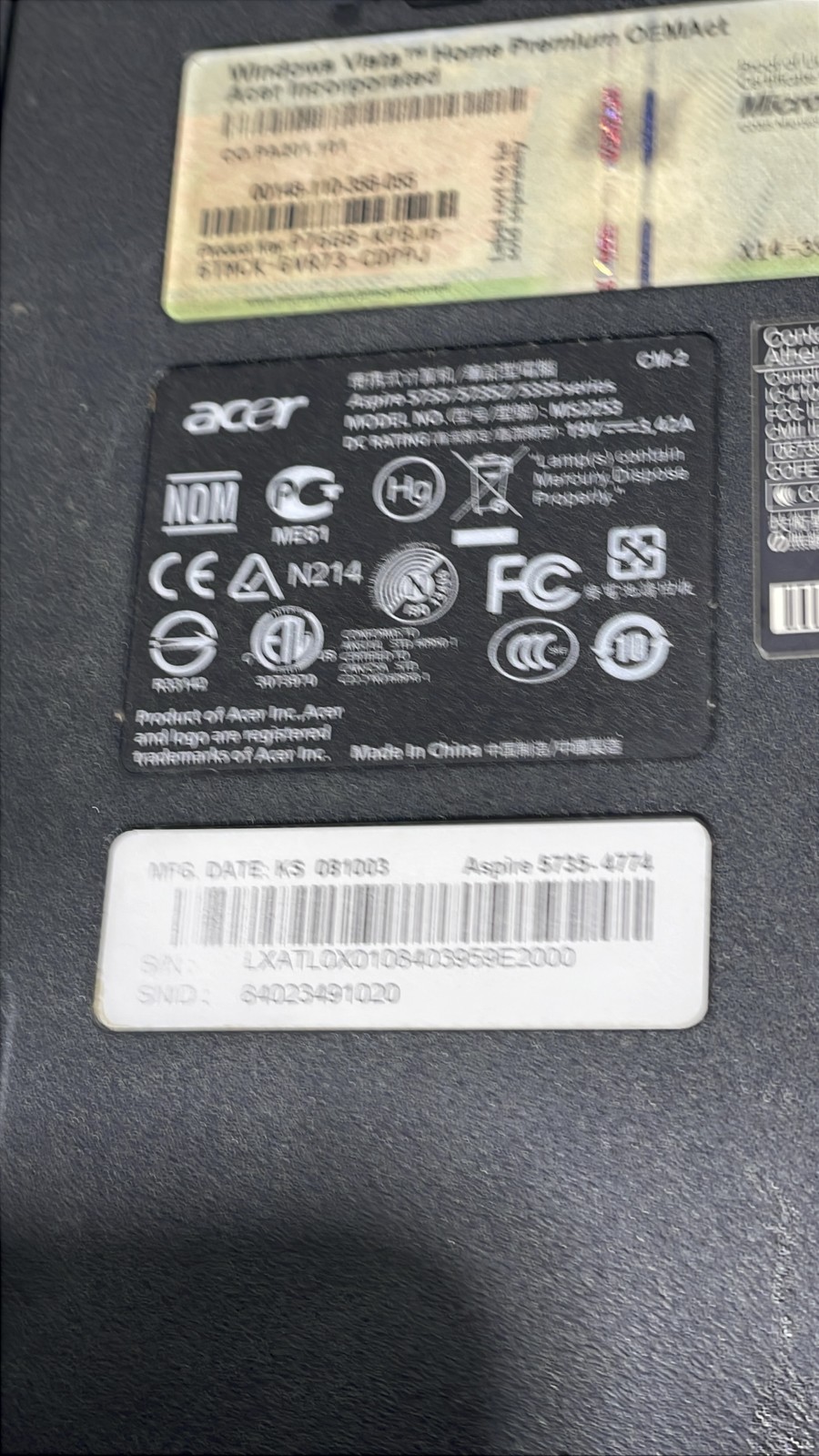 Acer Aspire 5735 4774 Intel Pentium LXATLOXO108403959E2000 15.6″ Laptop