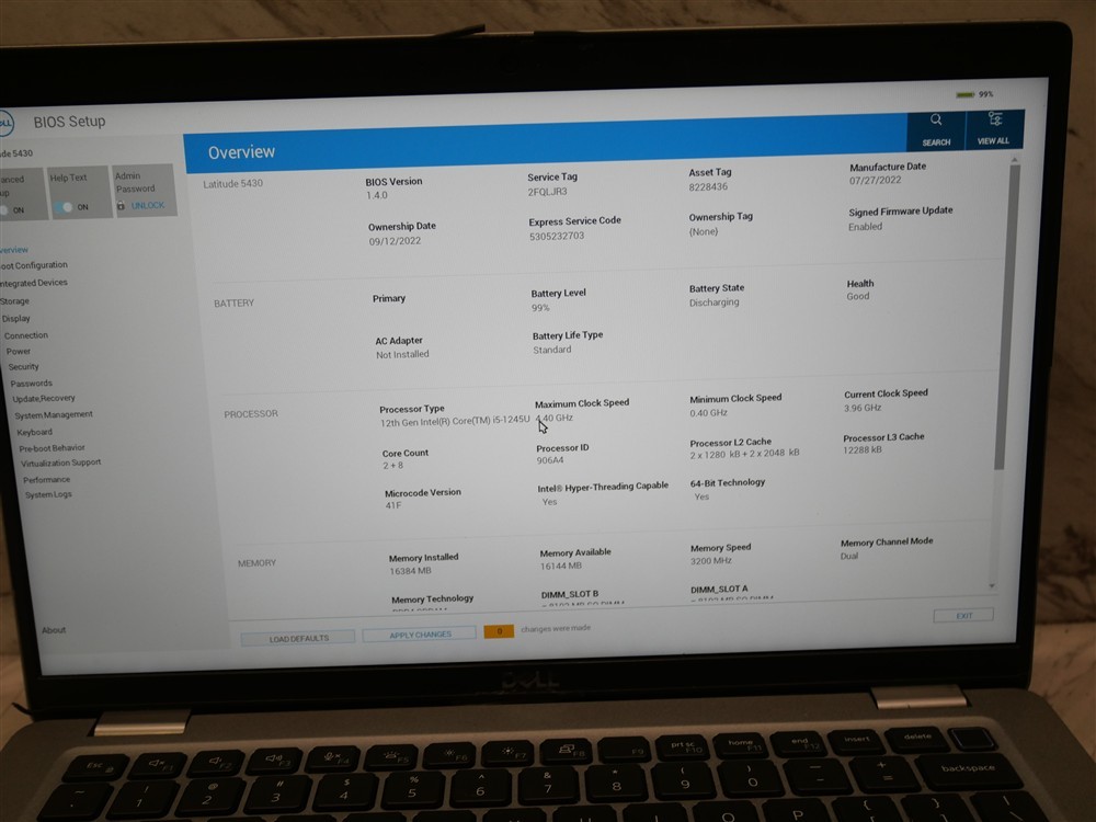 DELL LATITUDE 5430 14″ Laptop i5-1245U 12gen 16GB RAM w/ “GOOD” BATTERY!