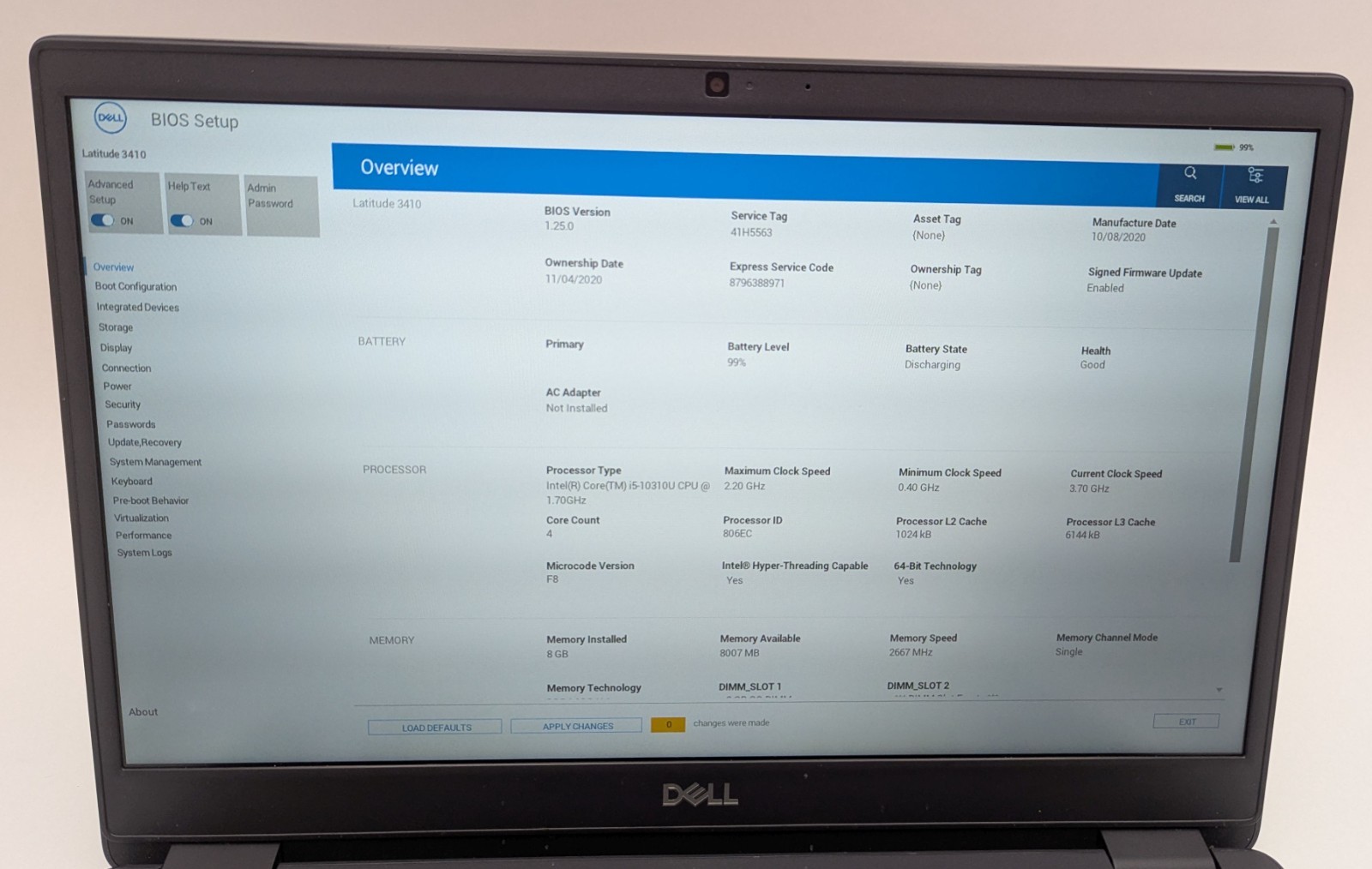 Incomplete Dell Latitude 3410 14″ Laptop Intel Core i5-10310U 1.70GHz 8GB RAM