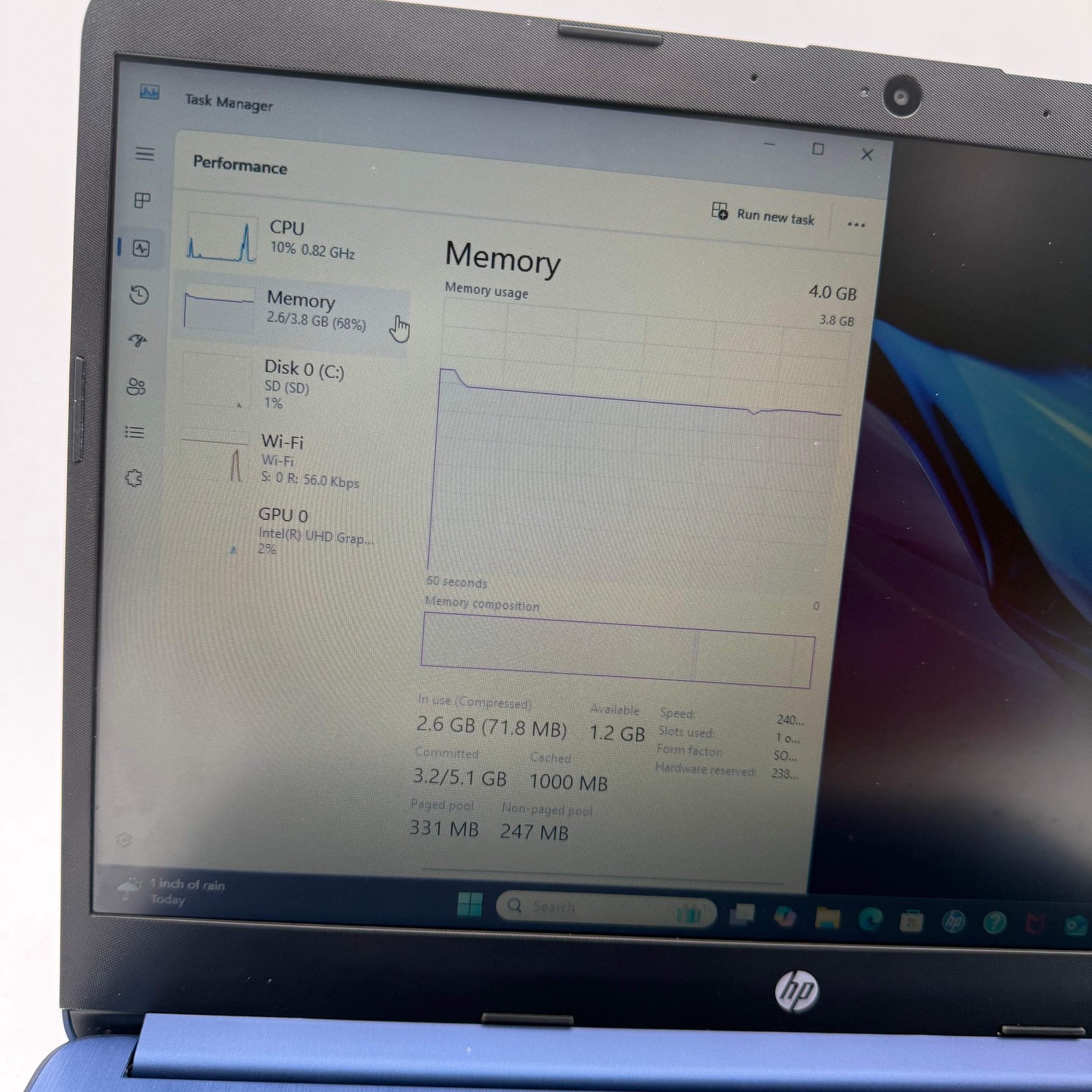 HP 14-cf2111wm Laptop 14-inch Intel Celeron 1.7GHz 4GB RAM 64GB Blue