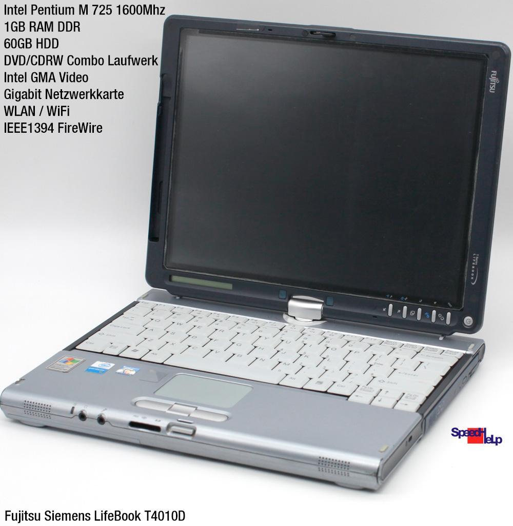 NOTEBOOK FUJITSU SIEMENS LIFEBOOK T4010D 1600MHZ FSC LAPTOP WINDOWS XP TABLET PC
