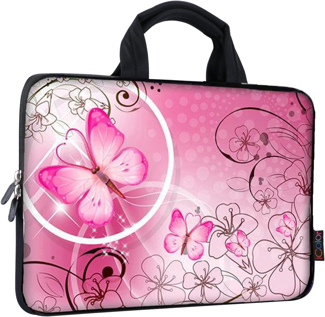 Neoprene Tablet Sleeve Cover with Handle for 9.7 to 10.2 Inch Apple iPads – Pink