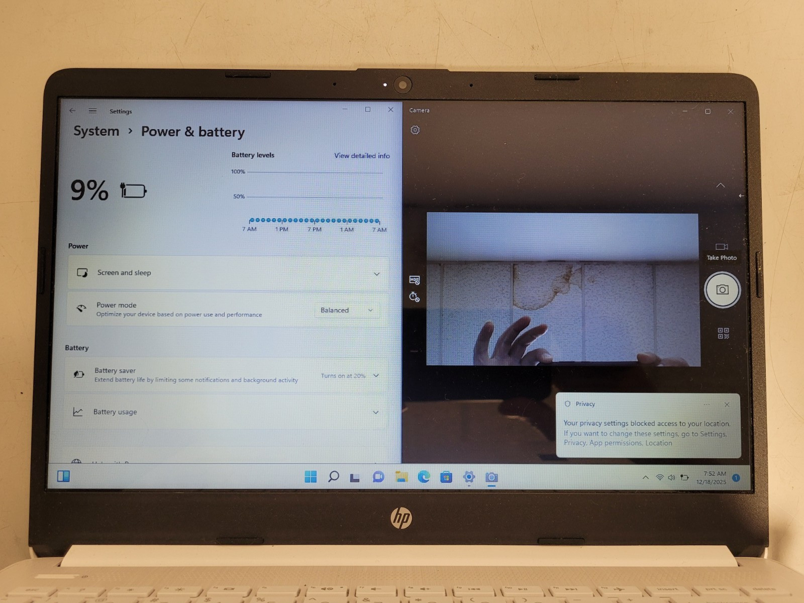 Hp laptop 14-dq0052dx celeron N4120 1.1ghz 4gb ram 62gb eMMc charger 5CD4208H4Z