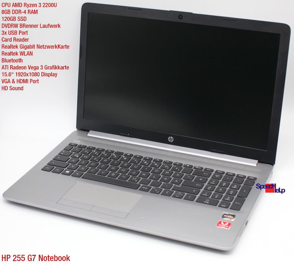 HP 255 G7 HEWLETT PACKARD NOTEBOOK LAPTOP WINDOWS 10 8GB DDR4 120GB SSD RADEON