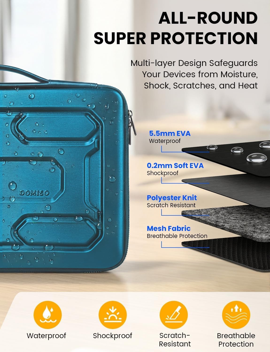 Laptop Hard Case 14-14.4 inch Waterproof Shockproof Hard Shell Laptop Sleeve