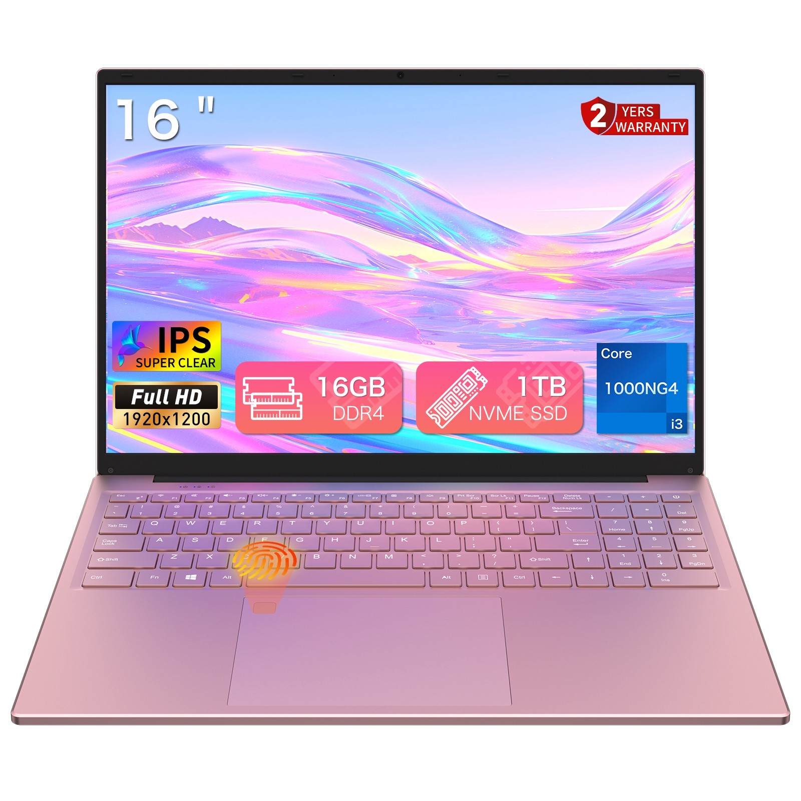 Auusda 16″ Thin & Light Home Laptop, Intel i3, 16GB RAM, 1024GB SSD, Win 11 Pro