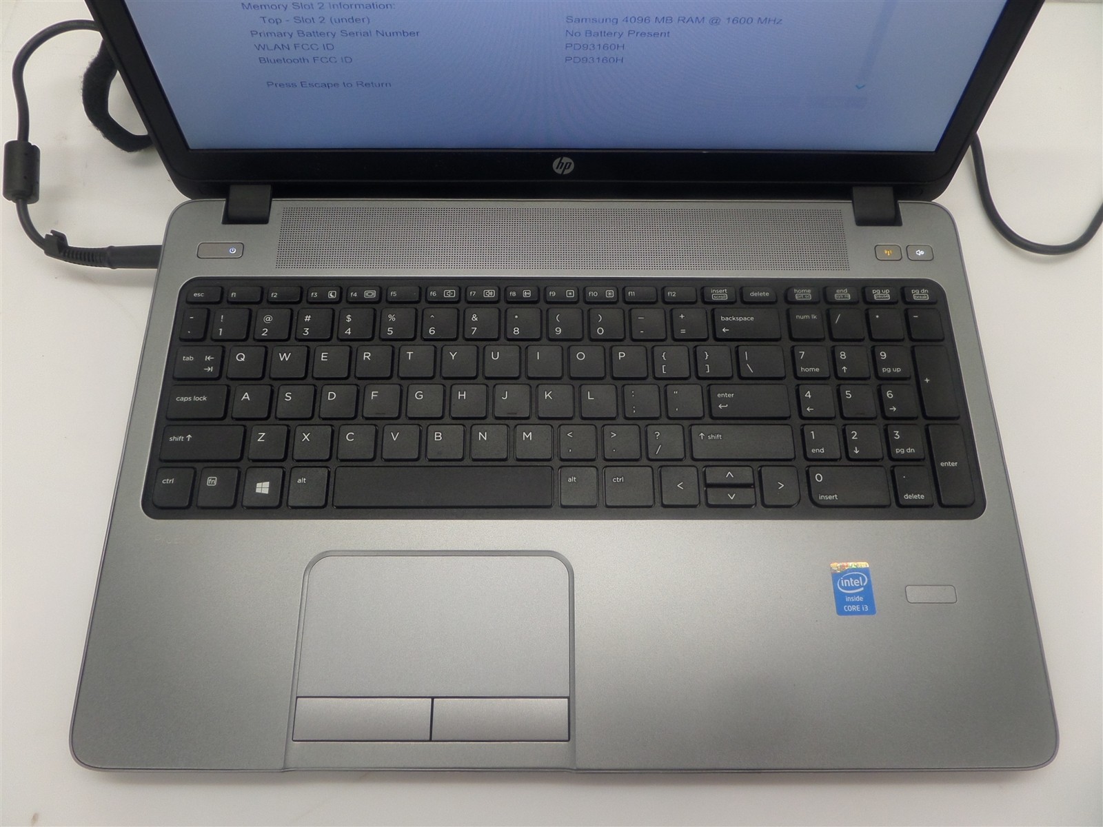 HP ProBook 450 G1 15.6″ Laptop w/ i3-4000M 2.4GHz CPU 4GB RAM – No HDD/Battery