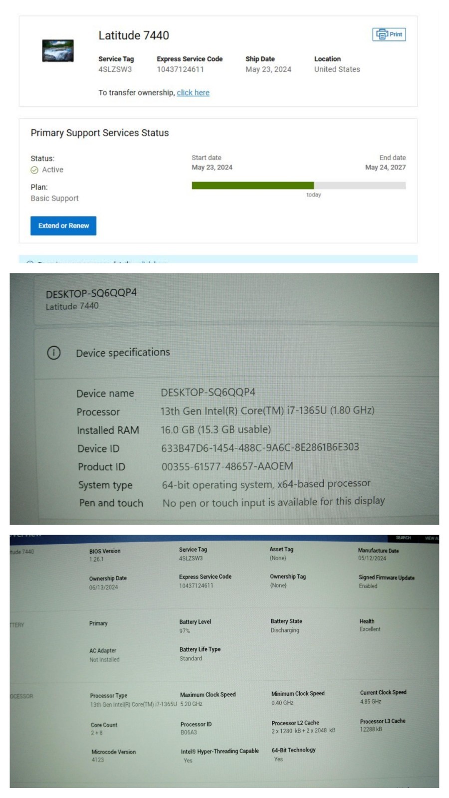 Dell Latitude 7440 14″FHD+ i7-1365U 1.8GHz 16GB 512GB SSD Win 11 Pro Warranty!