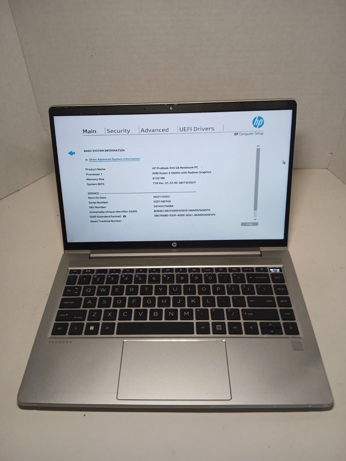 HP ProBook 445 G8 14″ Laptop AMD Ryzen 5 5600U 8GB RAM NO OS/SSD. #97