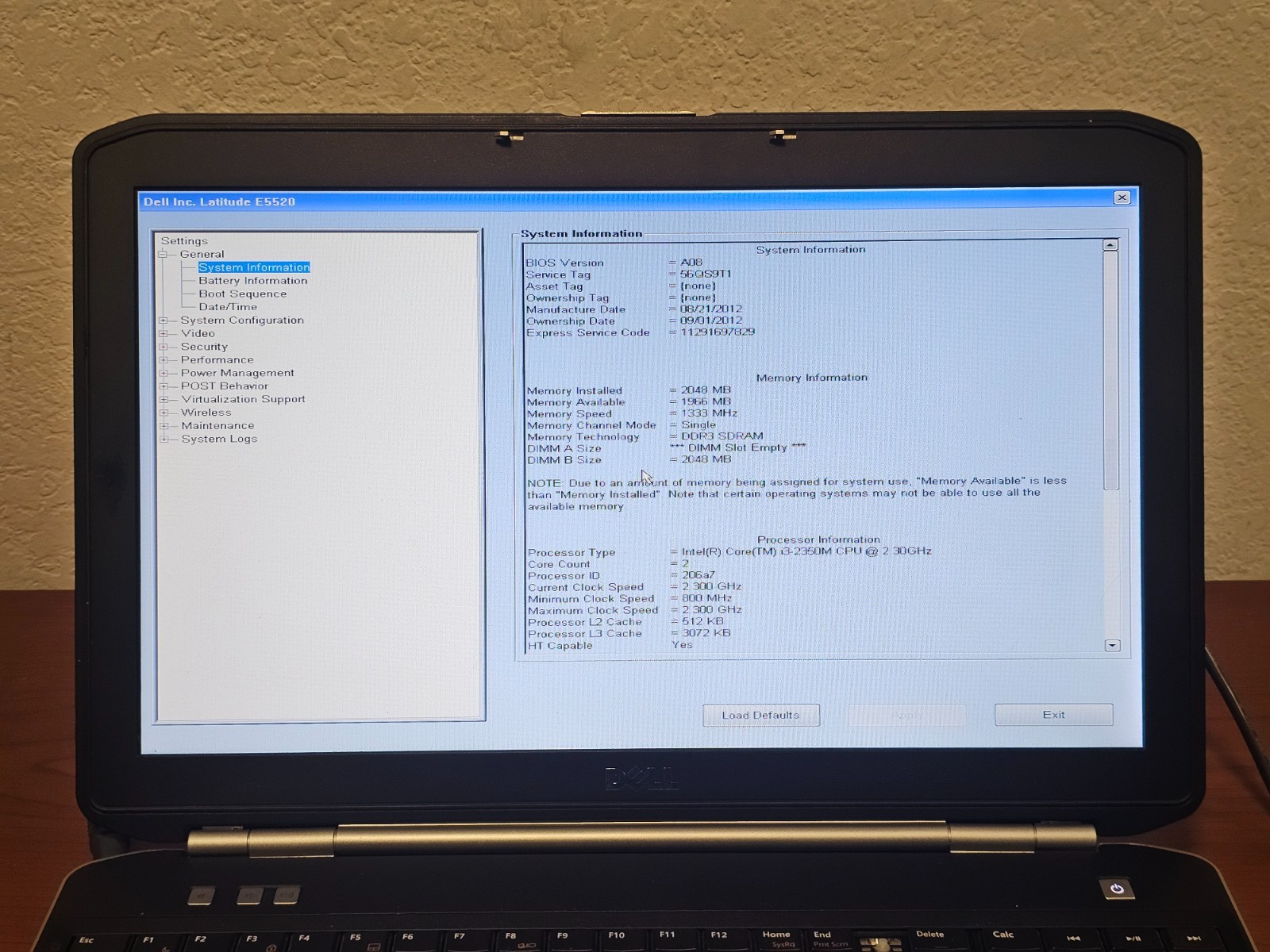 DELL Latitude E5520 Laptop (15.6″, i3-2350M, 2 GB/No SSD, No OS) – READ!