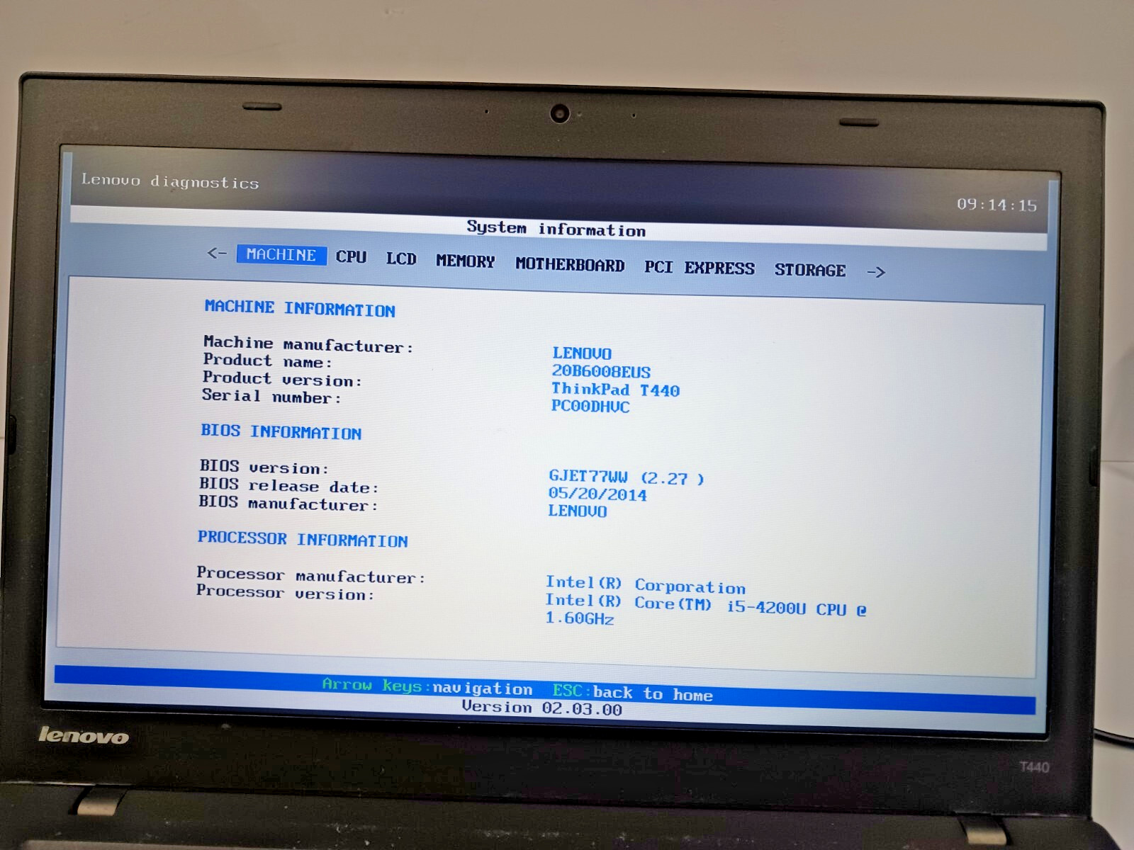 14″ Lenovo ThinkPad T440 Intel Core i5-4200U @ 1.60GHz 8GB RAM 128 GB SSD, NO OS