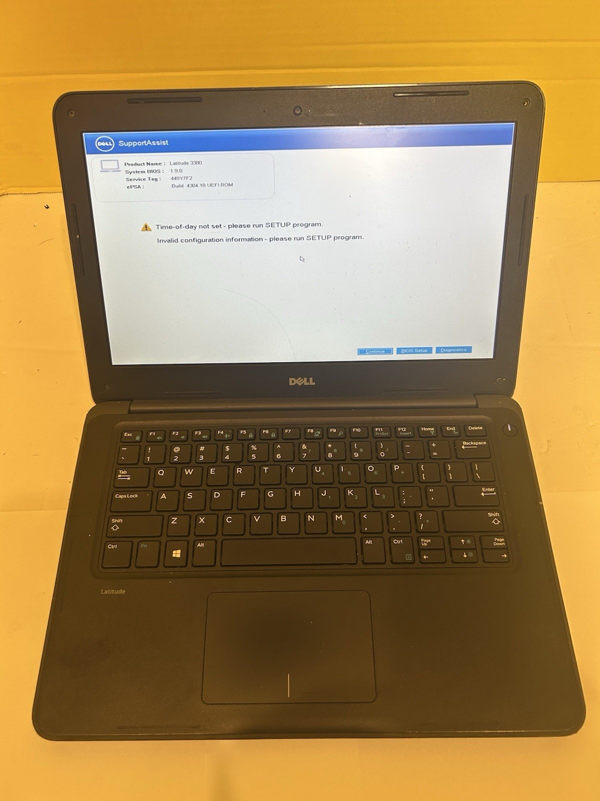 Dell Latitude 3380 Laptop i5-7200U 8GB R Boots to BIOS BIOS Unlocked F PART REPA