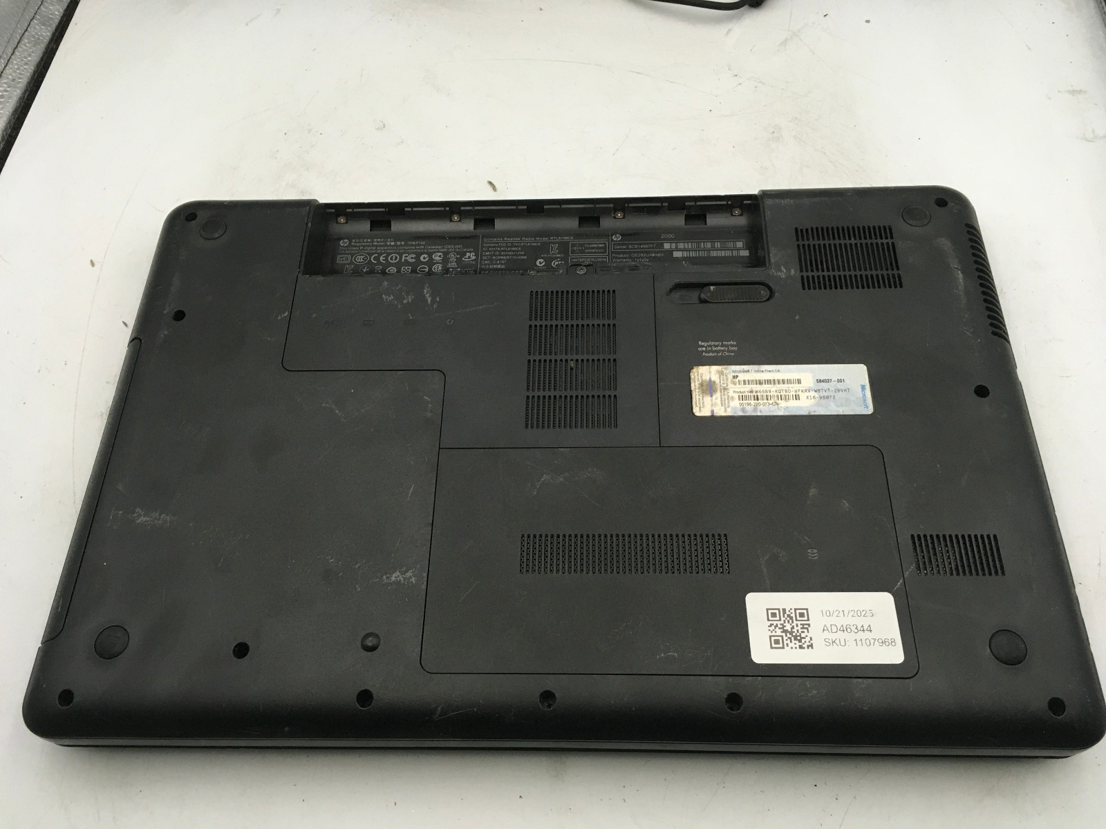 HP 2000 299WM – BOOTS TO BIOS – INTEL CELERON T3500 – 3GB RAM – 15″ – READ – BB!