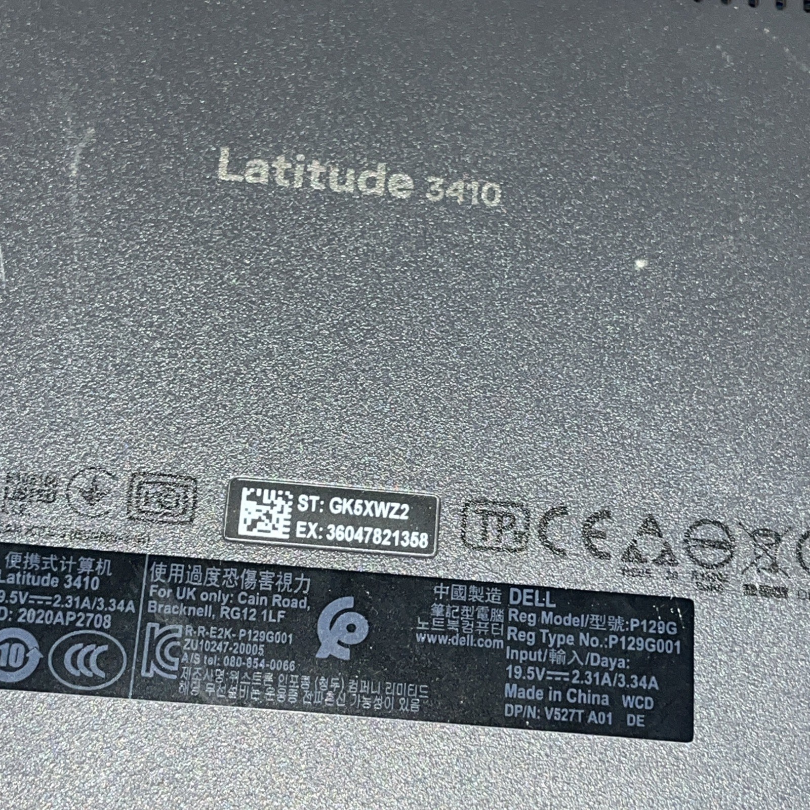 DELL LATITUDE 3410 INTEL CORE I5 10TH GEN 4GB RAM NO HD
