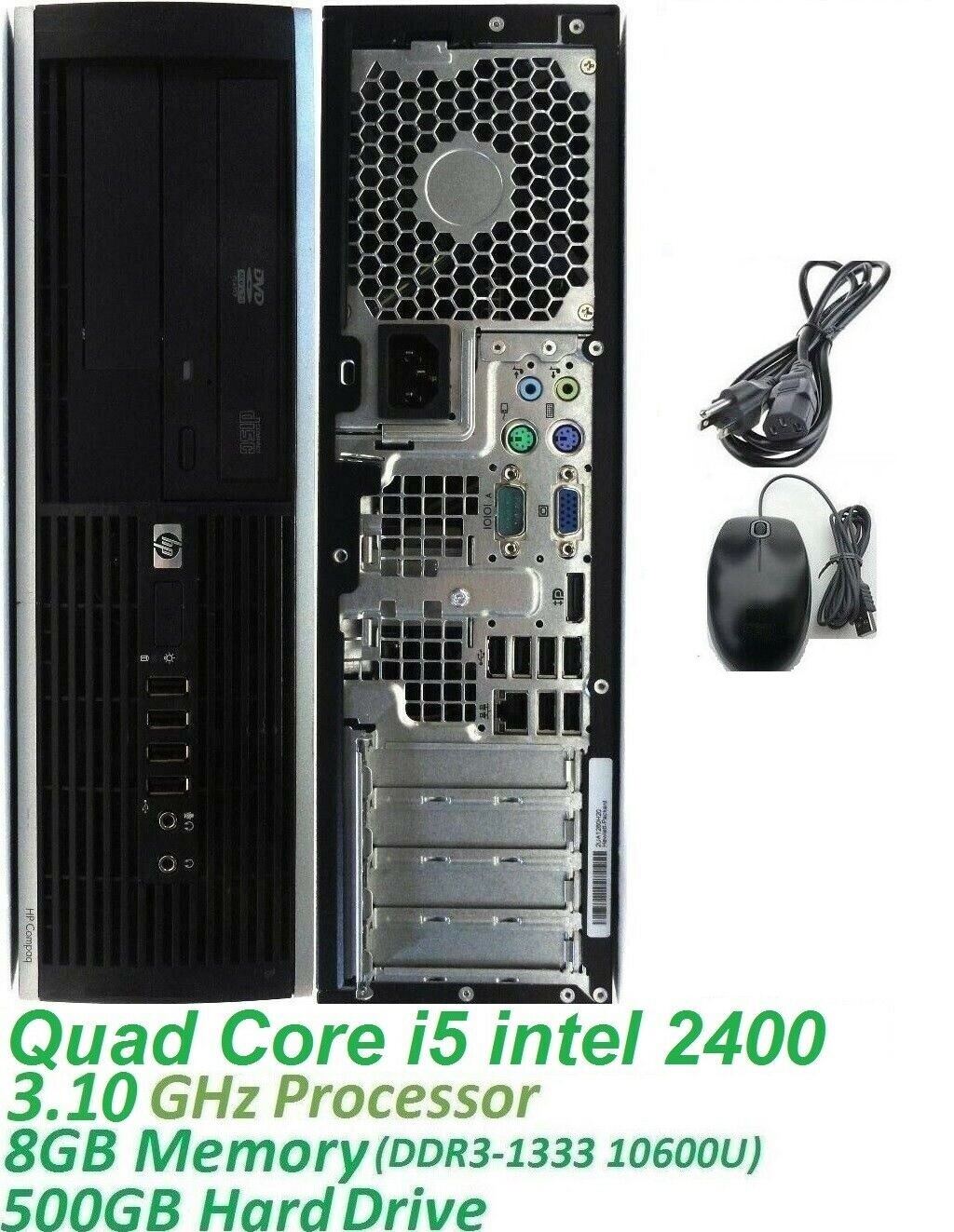 HP Desktop Windows 10 Pro Intel Core i5 3.10GHz 8GB Memory 500GB Hard Drive WIFI