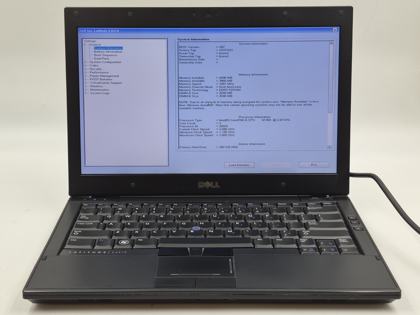 Dell Latitude E4310 i5-M520 2.40GHz 4GB RAM 500GB HDD No OS