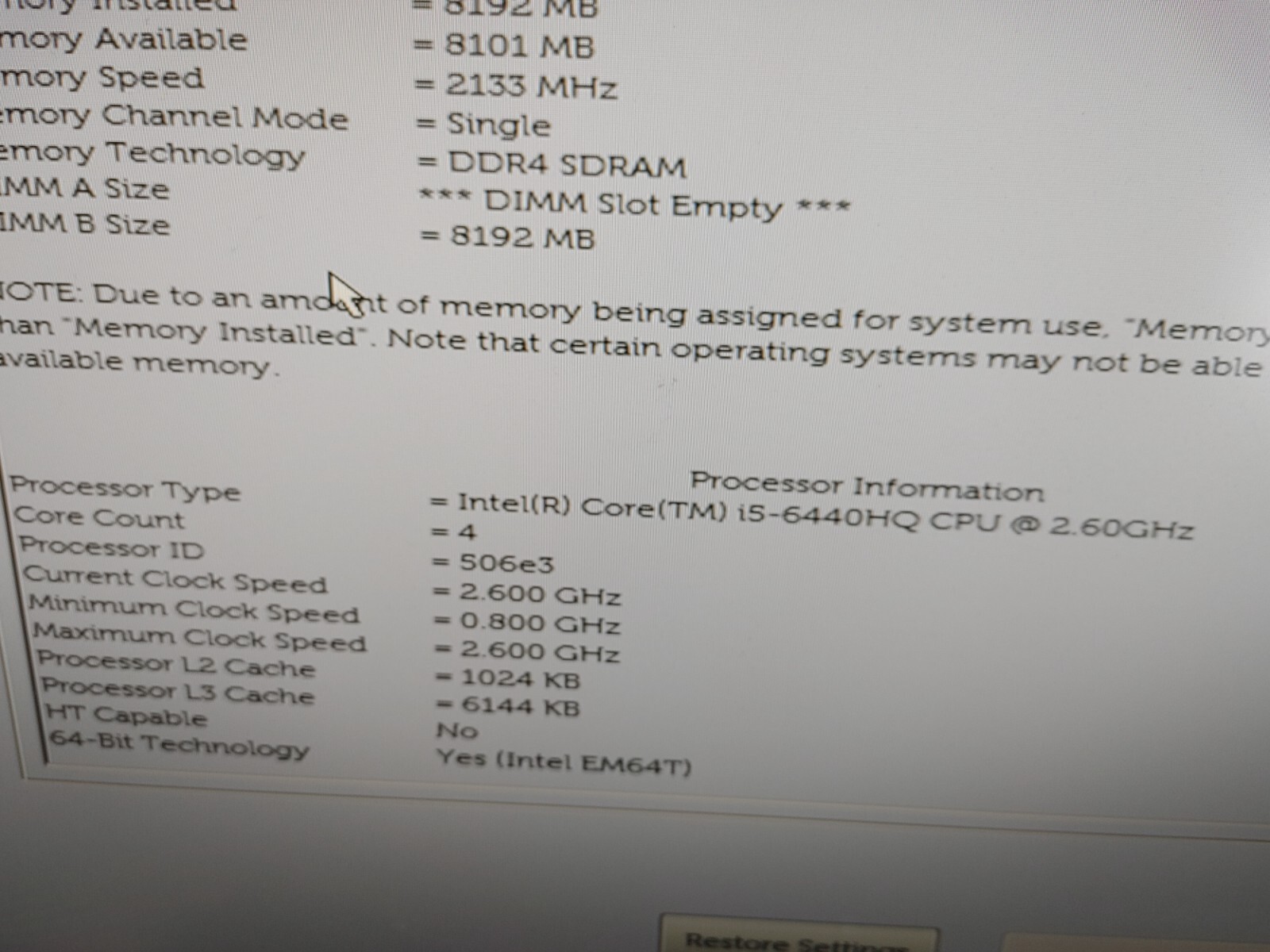 Dell Latitude E5470 Core i5-6440HQ@2.60GHz, NO RAM ,NO HD ( Selling Motherboard)
