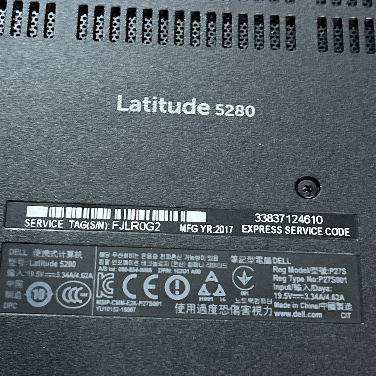 DELL LATITUDE 5280 INTEL CORE I3-7100U 2.40GHZ 8GB RAM NO HD ,