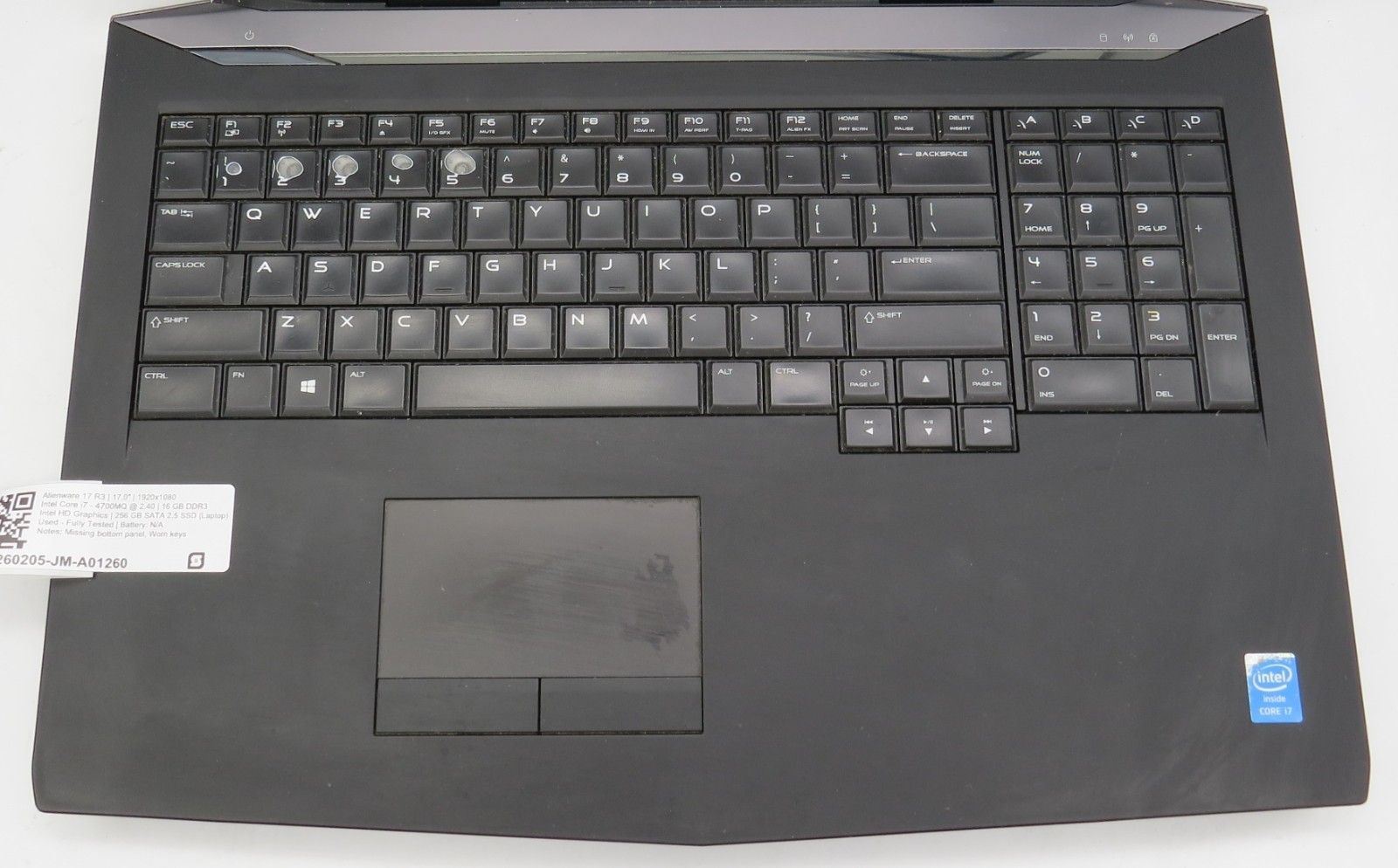 Alienware 17 R3 i7-4700MQ @ 2.4GHz 16GB RAM 256GB SSD No OS