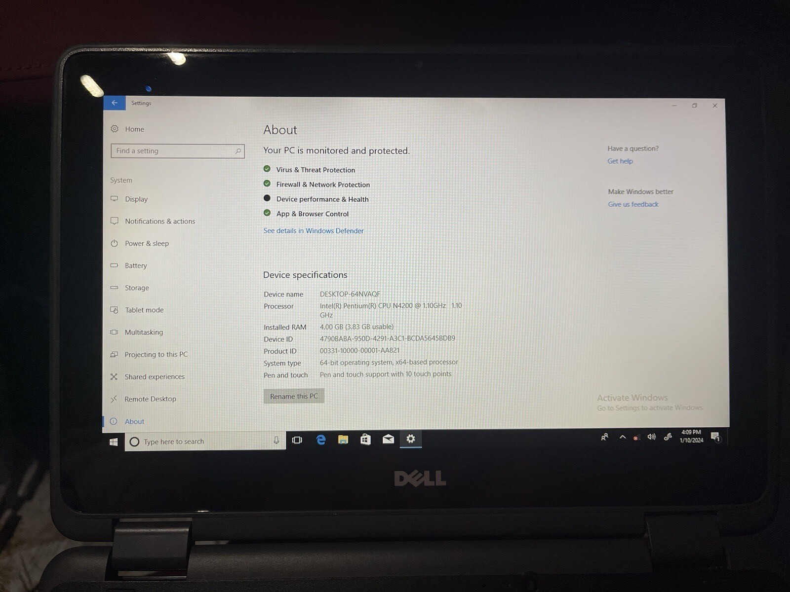 Dell Latitude 3190 11.6″ (128GB SSD, Intel Celeron N4100, 1.1Ghz, 4GB RAM,…