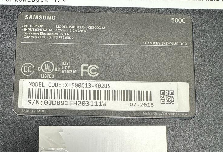 Samsung Chromebook 3 11.6″ Laptop 2GB 16GB Black XE500C13-K02US – Good Screen