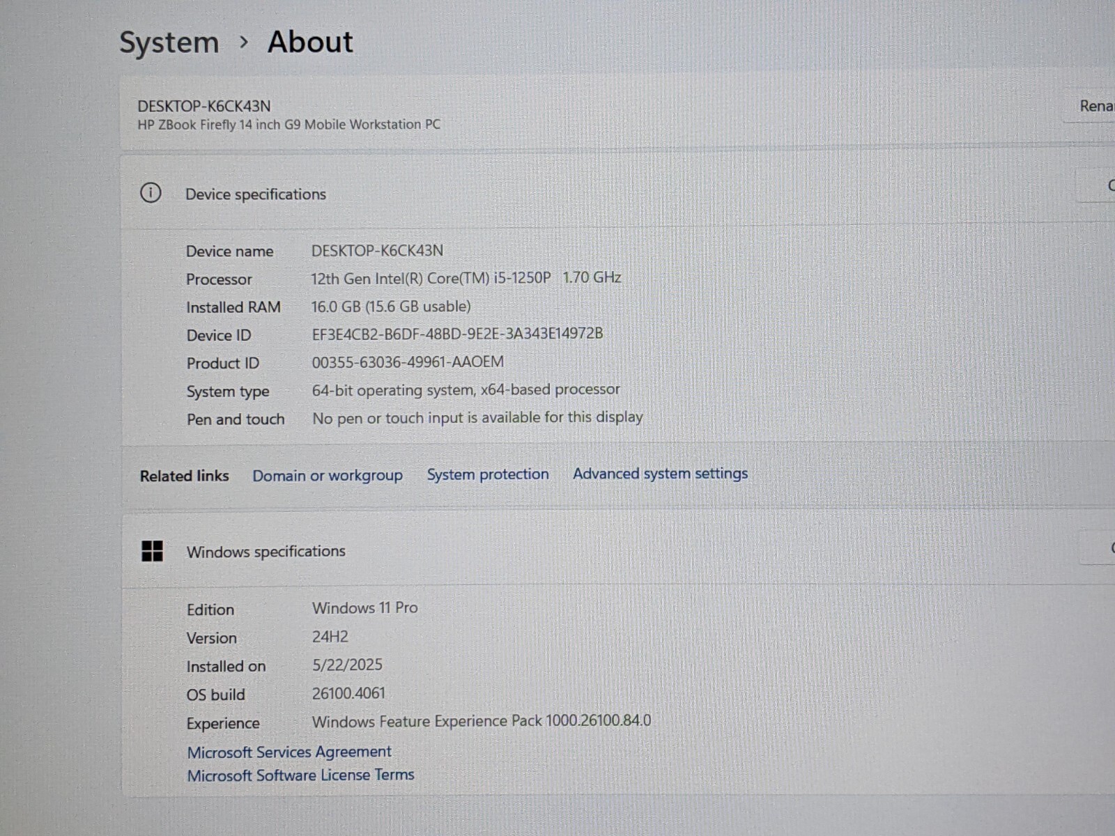 HP ZBook Firefly G9 14″FHD+ i5-1250P 1.7GHz 16GB 256GB SSD W11P WRNTY-10/25 +PA