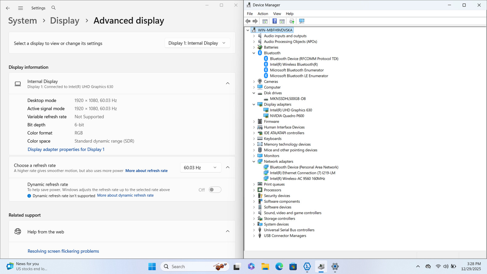 Dell Precision 3530 15″ FHD I5-8400H 1TB SSD 16GB W11P Quadro P600 Webcam