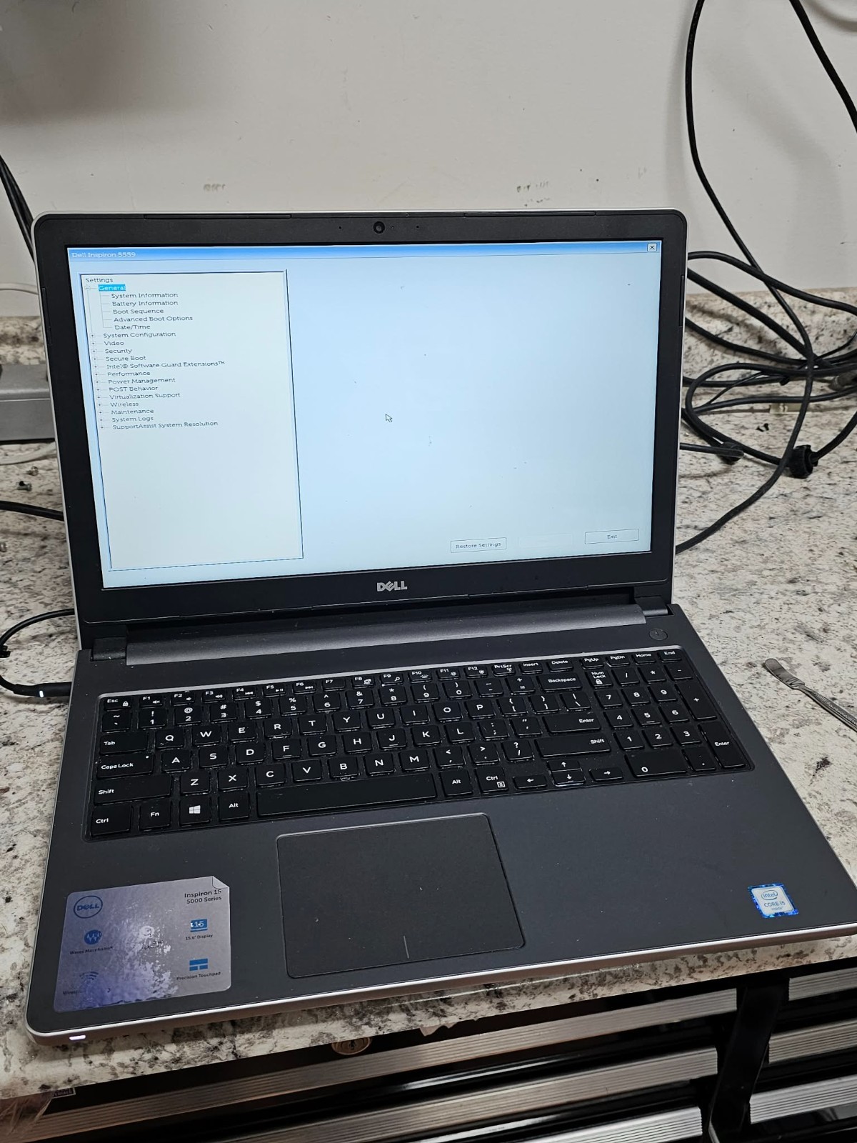 Dell INSPIRON 15 5559 5000 Series Laptop i5-6200U 2.30GHz 8GB RAM Clean NO HD/OS