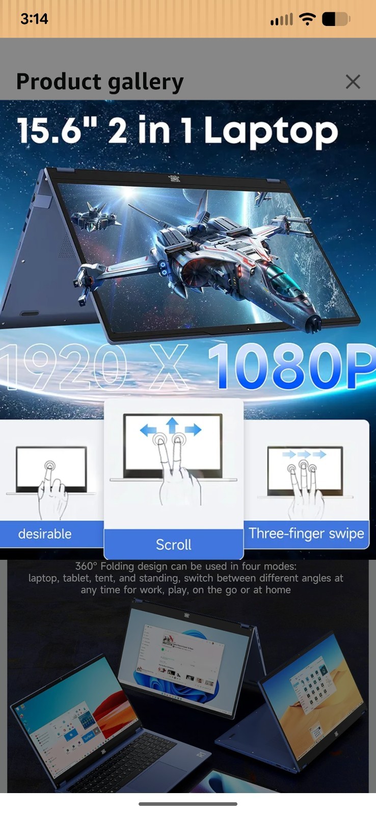 THEYETI 15.6″ 2-in-1 Touchscreen Laptop Intel i3-1215U 16GB 1TB SSD Windows 11