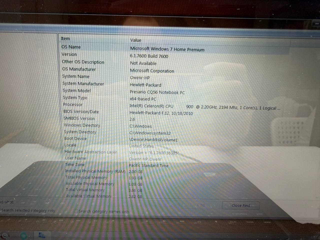 HP Compaq Presario CQ56 Laptop 15.6″ Intel Celeron 900 2.2GHz 2GB RAM Windows 7