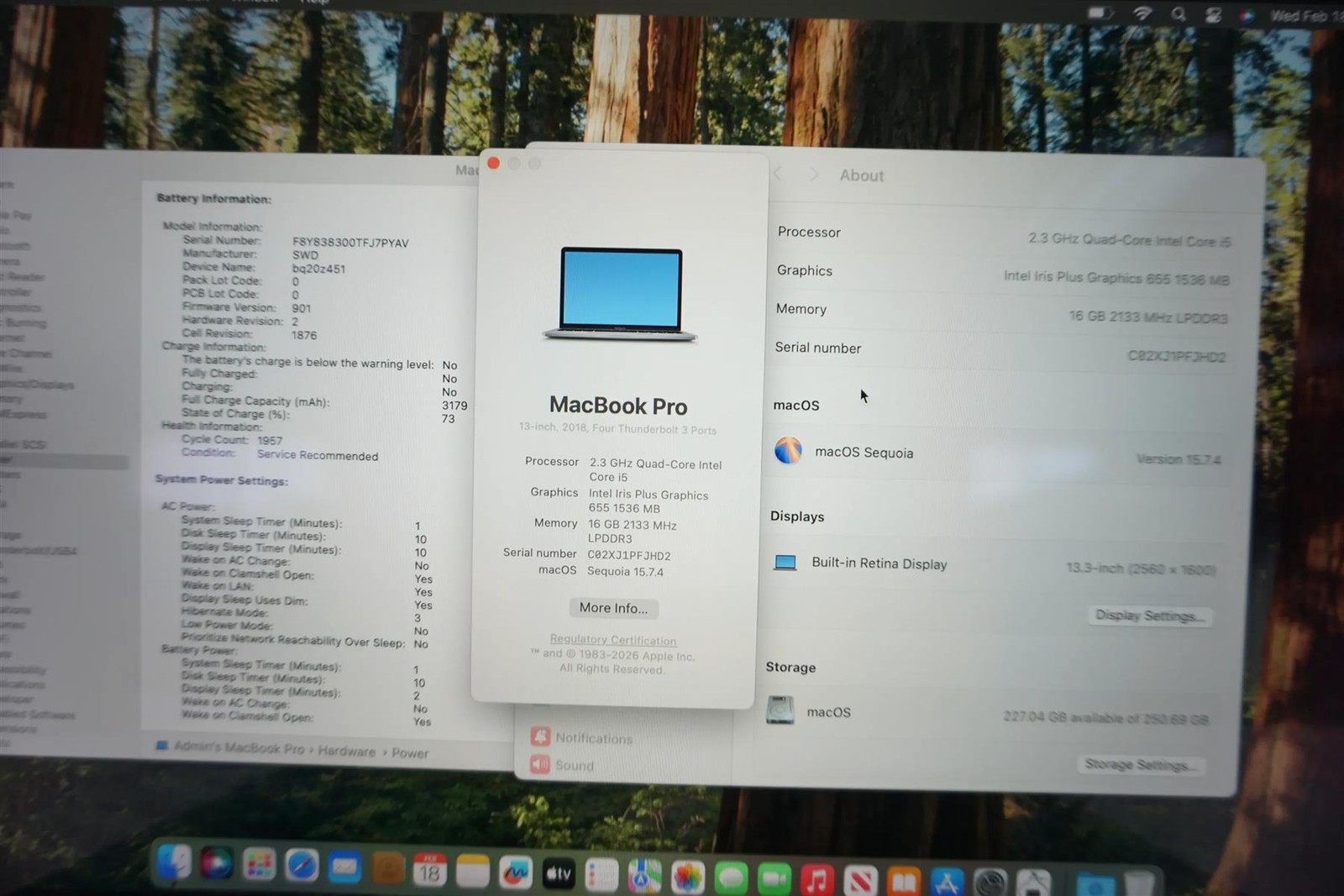 Apple MacBook Pro 2018 A1989 13.3″ Retina i5-8259U 2.3GHz 16GB 256GB Laptop