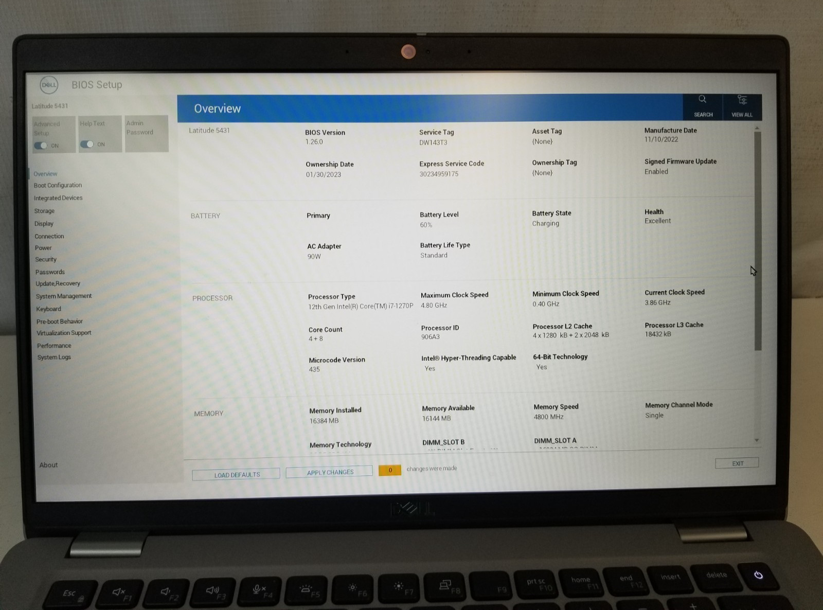 Dell Latitude 5431 14″ Intel i7-1270P 16GB DDR5 NO HDD NO OS