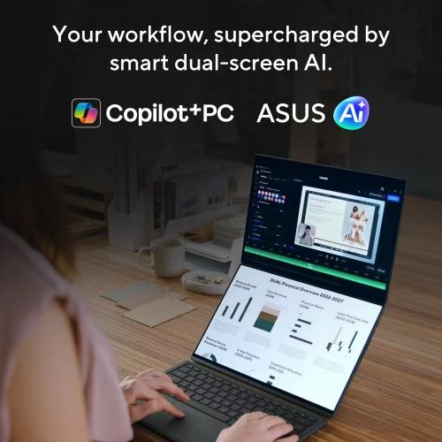 ASUS Zenbook DUO Dual 14″ OLED Touch Copilot+ 2-in-1 PC Ultra 7 355 32GB 1TB SSD