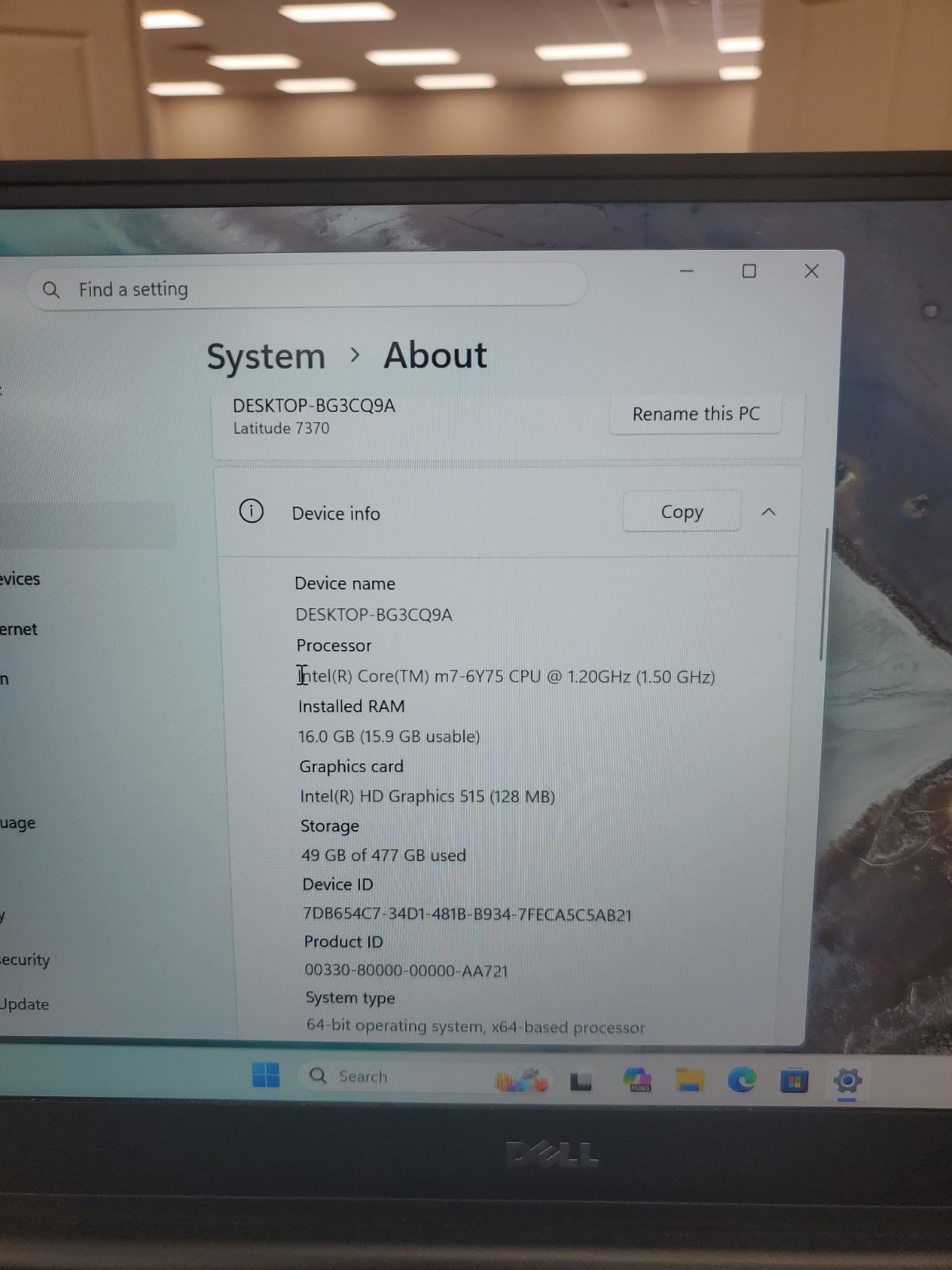 14″ Dell Latitude 7370 Laptop m7-6y75 16GB RAM 500GB SSD Win 11 Pro 060126-3