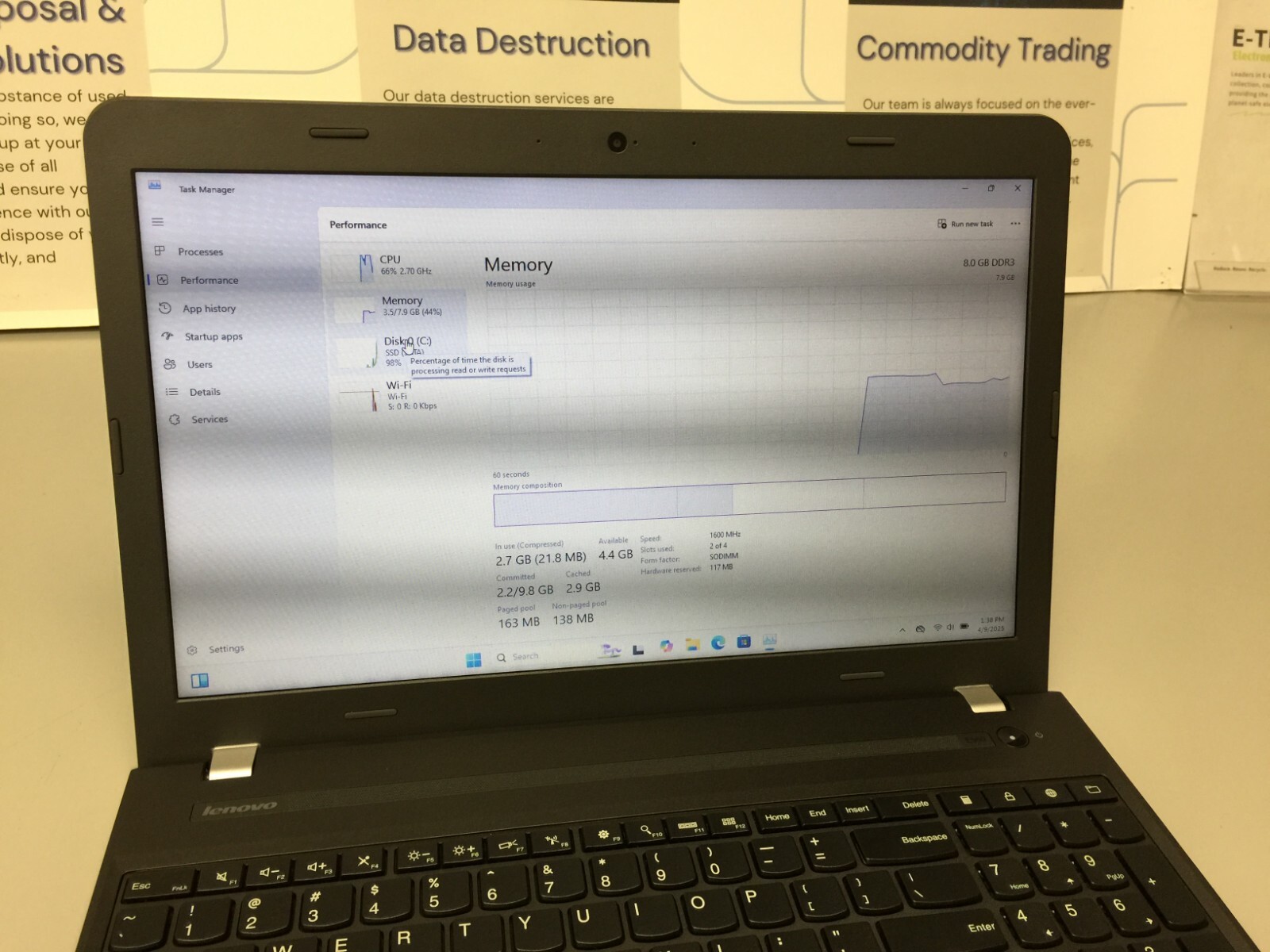 LENOVO THINKPAD E560 Intel Core i5 6th gen 2.30 GHz 8GB RAM 240 GB SSD