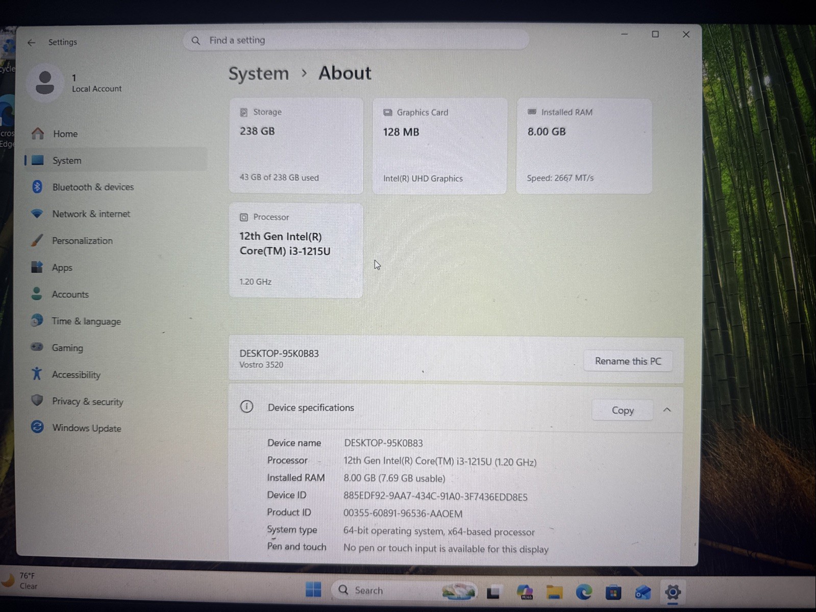Dell Vostro 3520 Laptop