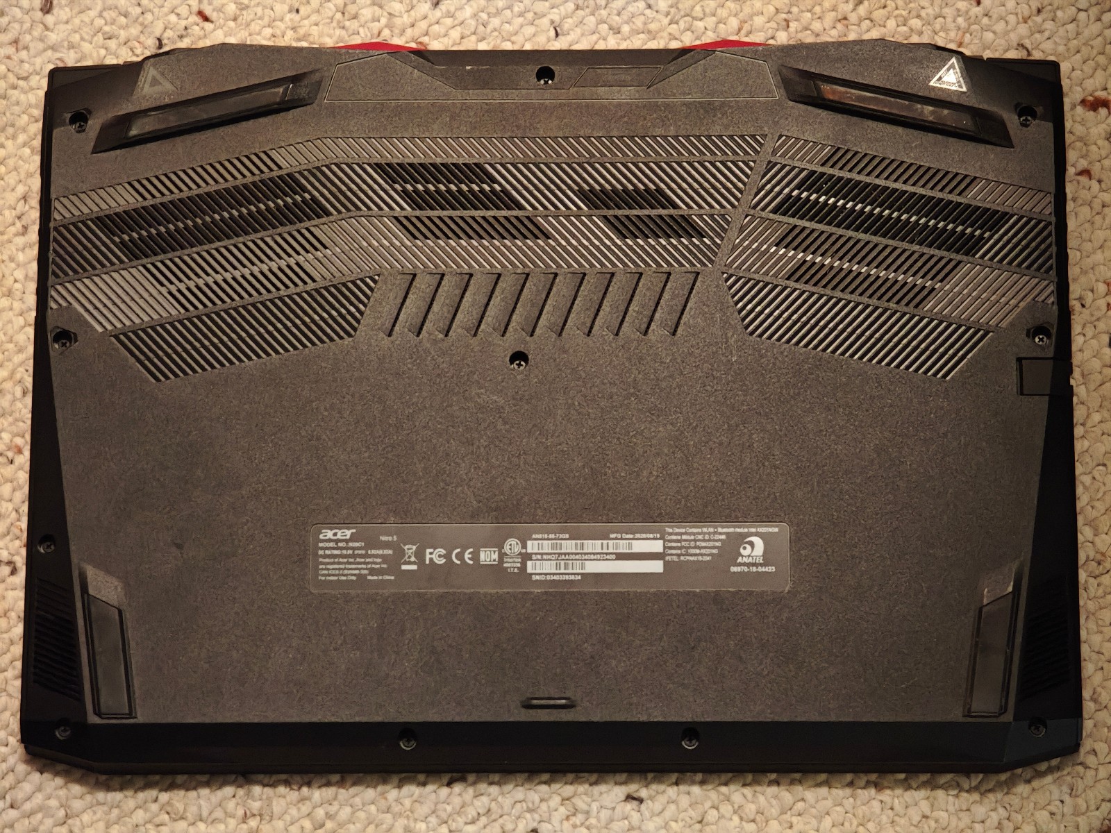 Acer Nitro 5 N20C1 – No HDD/RAM, Intel i7-10750H, Nvidia GTX Gpu; NOT WORKING