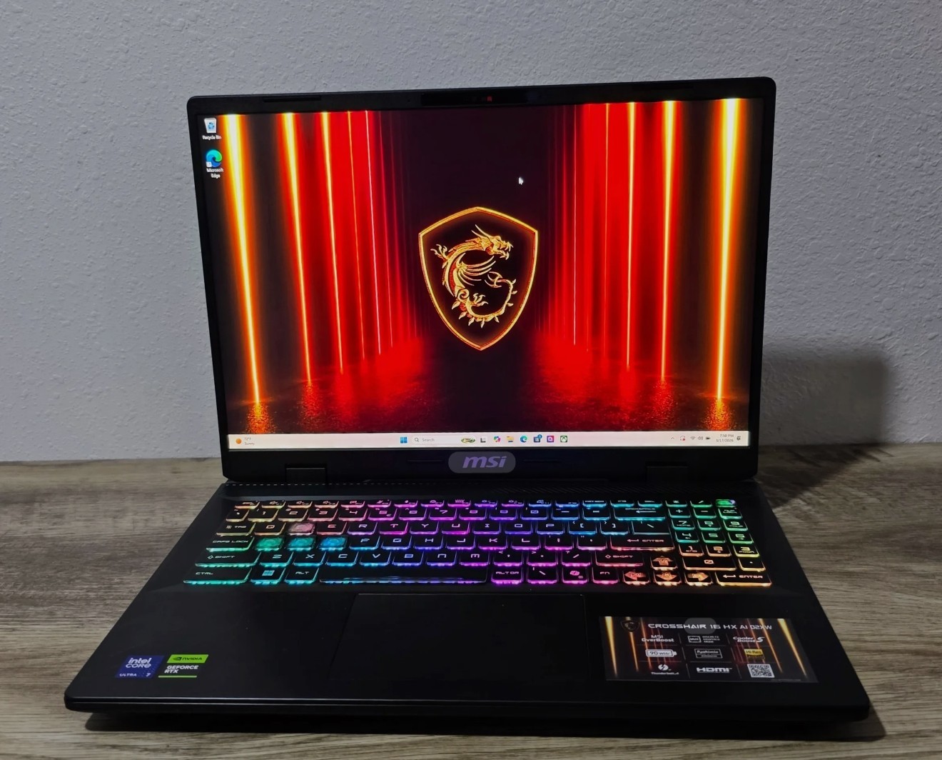 MSI Crosshair 16 HX AI D2XWGKG Gaming Laptop i7 1TB RTX 16″ 2560×1600 Win11