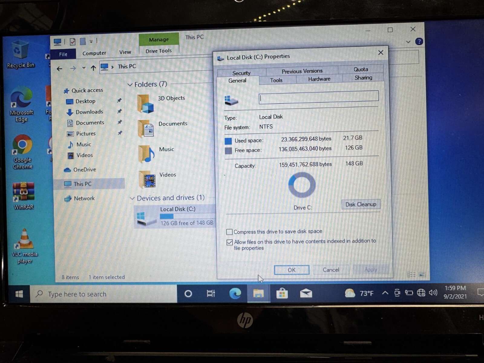 HP Mini 2102 Laptop 2GB Ram 160GB HDD Intel Atom N450