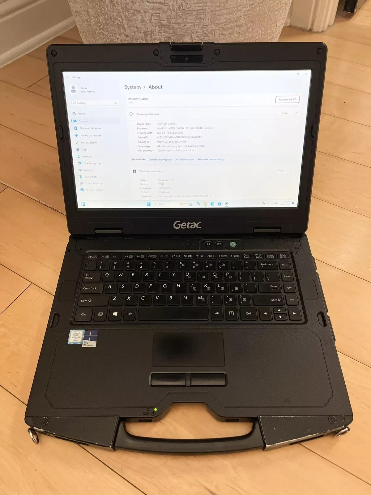 Getac S410 Rugged Laptop Core i5-6300U @2.40GHz 8GB 512GB SSD Win 11 Touch 4G
