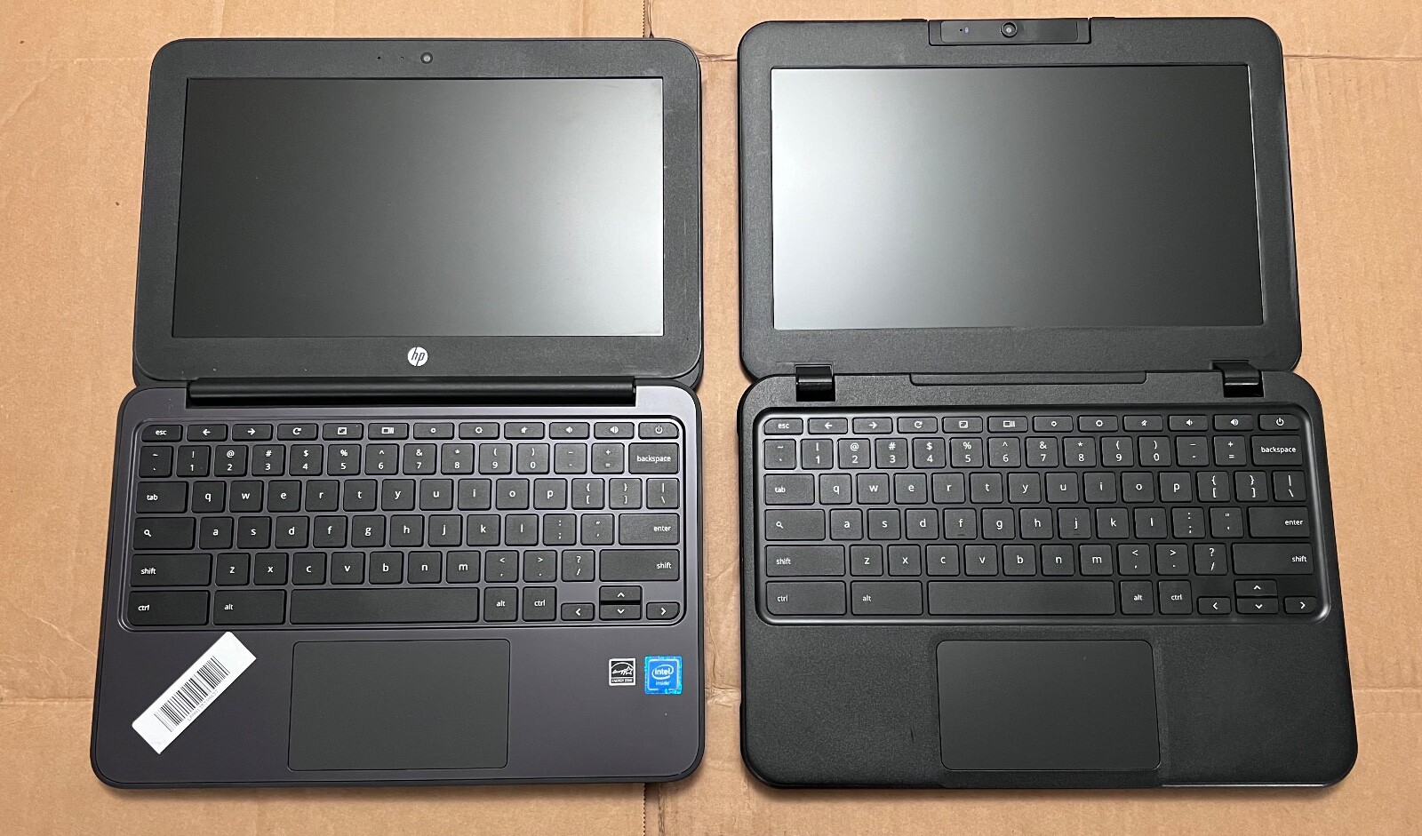 Lot of 2 Defective Chromebooks HP 11 G5 TPN-Q151 Intel Celeron + Lenovo 80SF