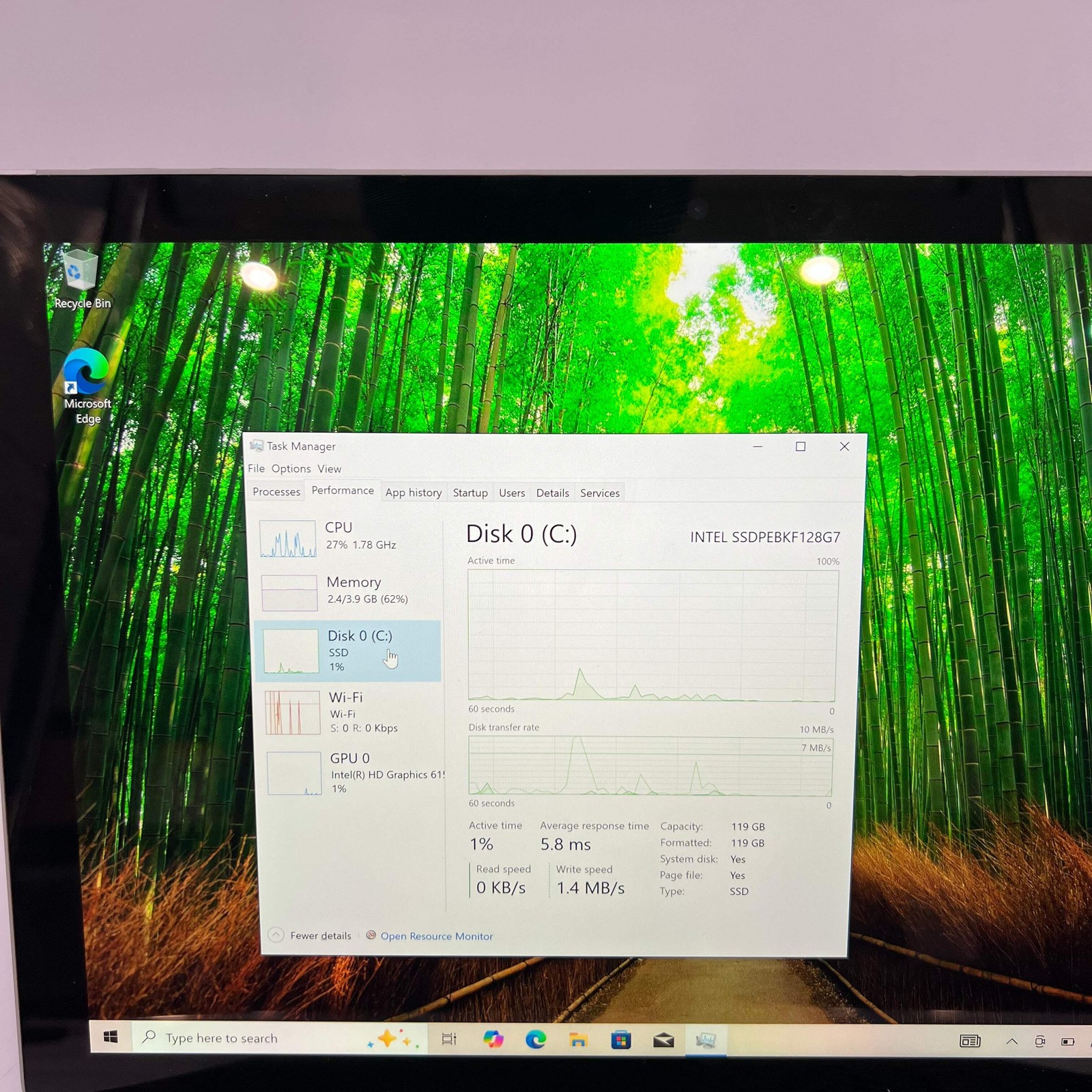 Microsoft Surface Pro 1796 | Intel Core M3-7Y30 | 4GB RAM | 128GB Silver Used