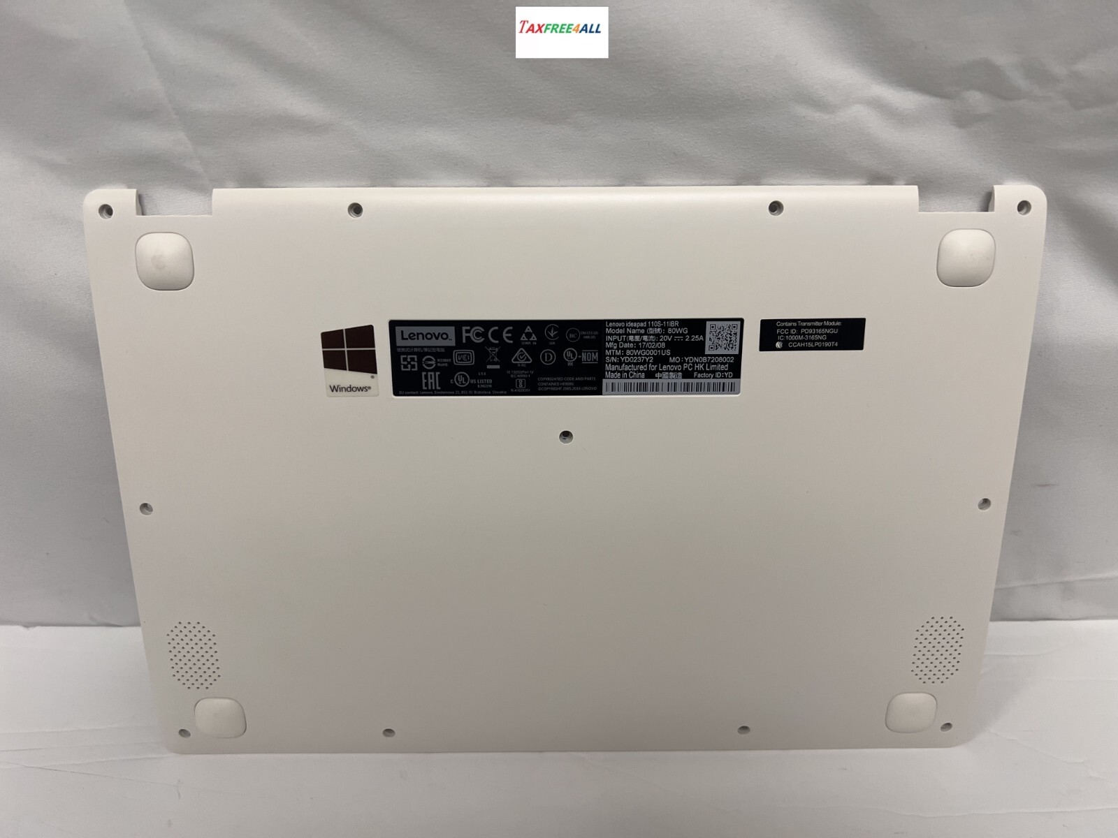 GENUINE! Lenovo Ideapad 110S-11IBR 80WG0001US 11.6″ Bottom Cover (5CB0M53589)