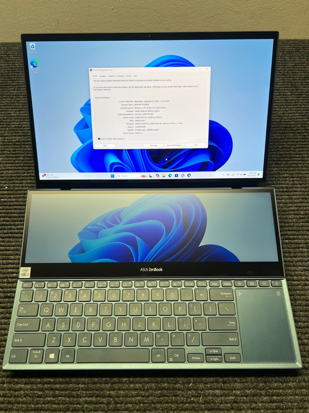 ASUS ZenBook Pro Duo 15.6 inch (1TB, Intel Core i7 10th Gen, 2.6GHz, 16GB)…