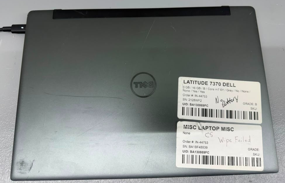 Dell Latitude 7370 13.3″ Core m7 16GB RAM 0GB SSD USED MISSING INTERNAL BATTERY