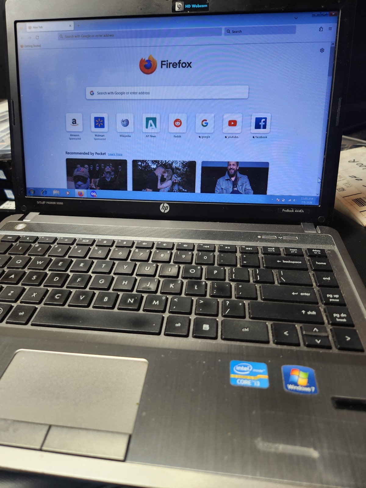 HP ProBook/4440s/14″/Core i3/4GB Ram 128GB SSD/Win 7 Pro/DVD/SRS Sd/Good Battery