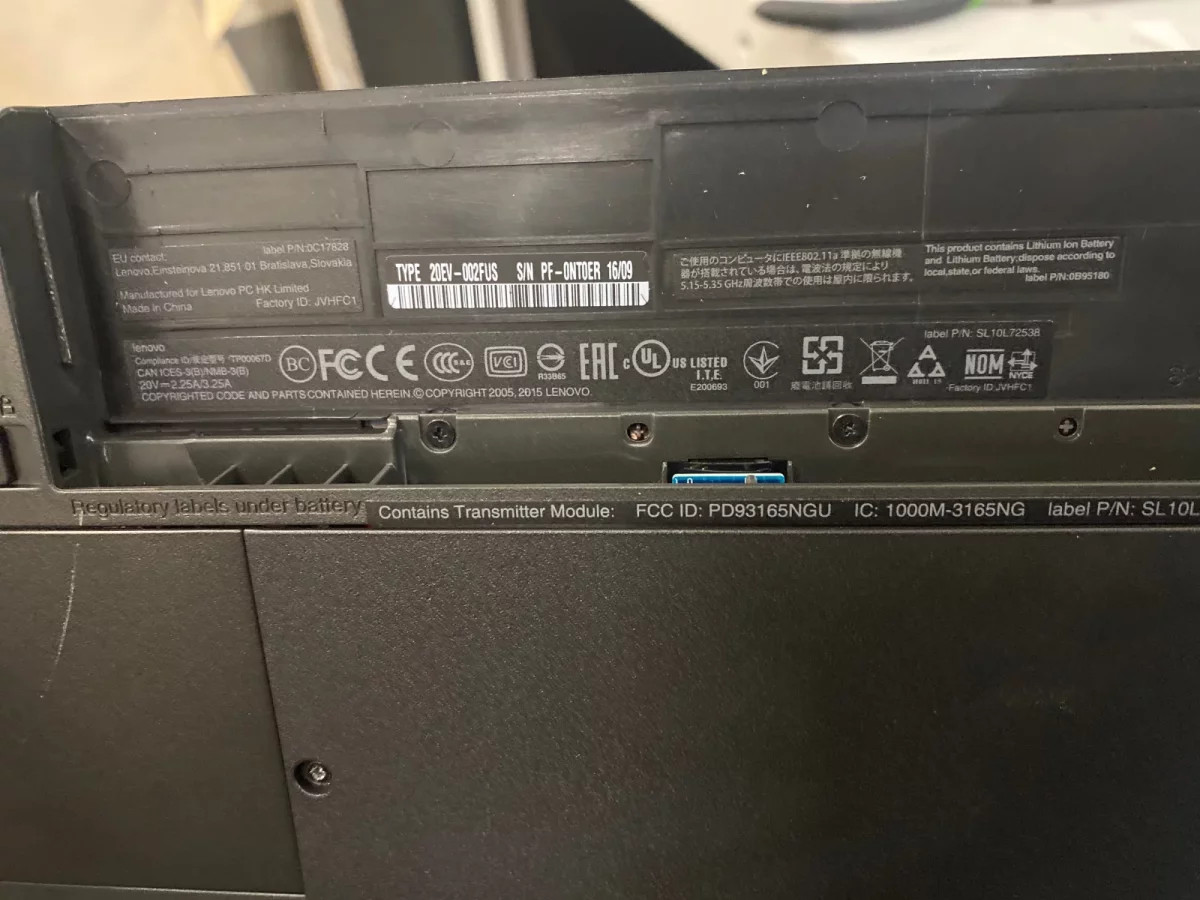 Lenovo ThinkPad E560 i5-6200U Laptop For Parts Repair