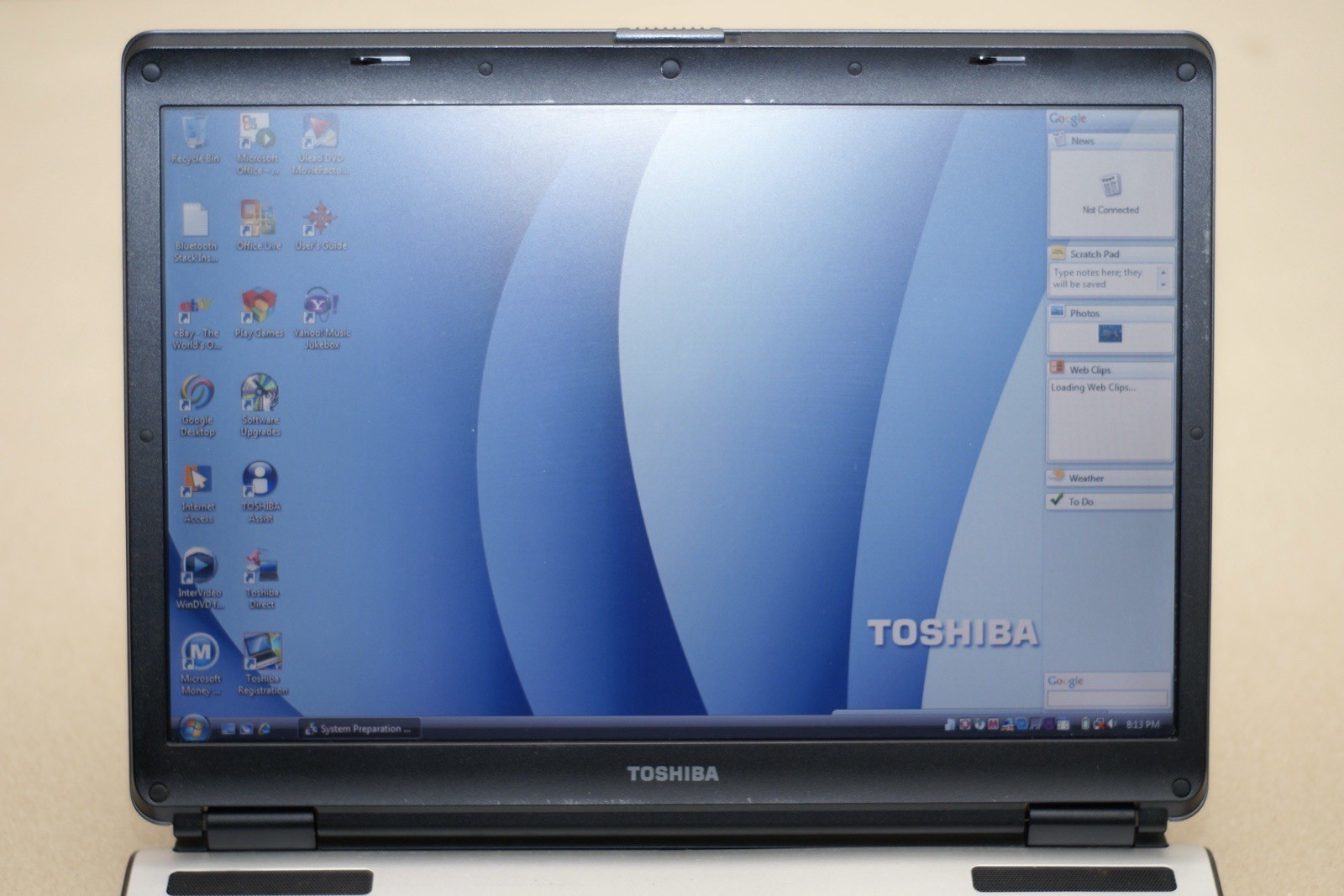 Toshiba Satellite A135-S4656 Celeron 520 GMA 950 60GB SSD 512MB RAM Vista Basic