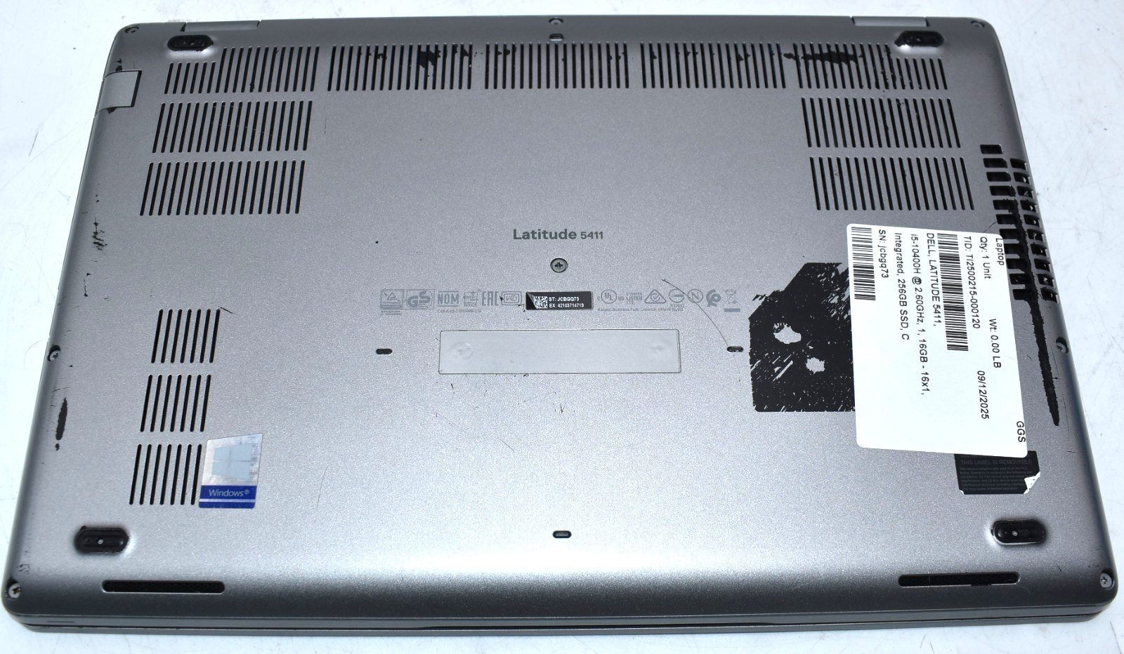 14 Dell LATITUDE 5411 Laptop i5-10400H 2.60 16GB RAM 256GB SSD Win 11 Discolored