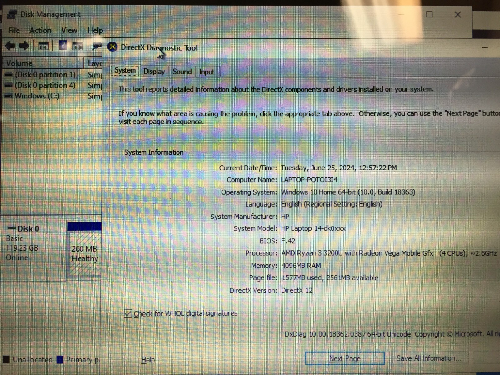 HP 14-dk0028wm 7MP80UA 14″ Laptop/AMD R3-3200U/4GB Ram/128GB SSD/Win 10, Silver